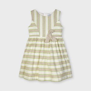 Mayoral Kids Dress with Lime and Cream Stripes